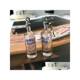 Stud -oorbellen creatieve coole wodka fles drop grappige drinkstijl cartoon transparante bengelen voor vrouwen meisjes sieraden levering dhfbi