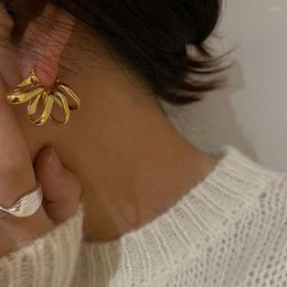 Boucles d'oreilles à tige créative géométrique enveloppé spirale cerceau nouveauté fileté Huggie boucle d'oreille pour les femmes rue Chic bijoux