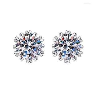 Boucles d'Oreilles Créatives Zircon Incrusté Flocon de Neige Niche Simple 1 Carat Filles Accessoires