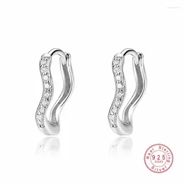 Boucles d'oreilles étalon créatives microinlaid zircon wave women s999 sterling argent européen bijoux de fête personnalisée brillante