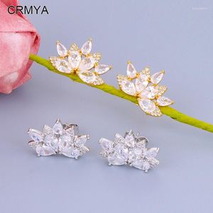Boucles d'oreilles CRMYA Gold-plaqués pour les femmes Classic Piercing Cubic Zirconia Crown Women's 2024 Jewelry Wholesale