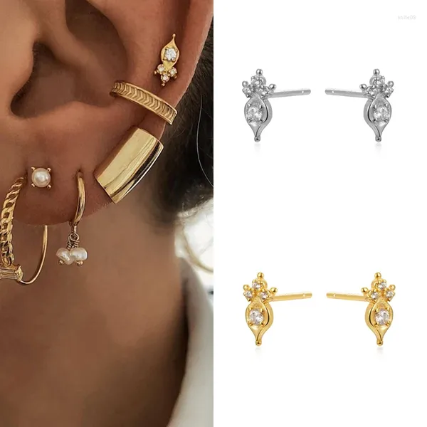 Pendientes de sementales Crmya Rhinestone Gold Silver Color for Women Cz Halloween Earings Girls Jewelry Accesorios Mujer 2024