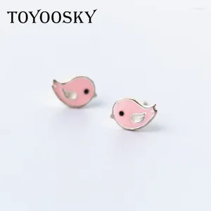 Oorknopjes Schattig 925 Sterling Zilver Roze Vogel Voor Kinderen Kinderen Meisje Mooi Hypoallergeen Dier Sterling-zilveren-sieraden