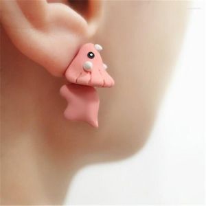 Boucles d'oreilles à tige mignonne Animal morsure boucle d'oreille dinosaure adapté pour les femmes dessin animé petit chien baleine adolescents fille drôle cadeau adolescent accessoires