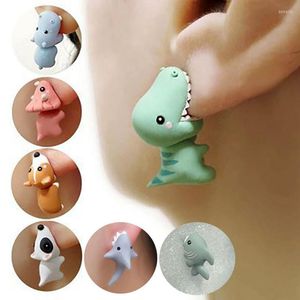 Stud -oorbellen schattig dier oorrang dinosaurus geschikt voor vrouwen cartoon kleine hond walvis tieners meisje grappige cadeau tiener accessoires