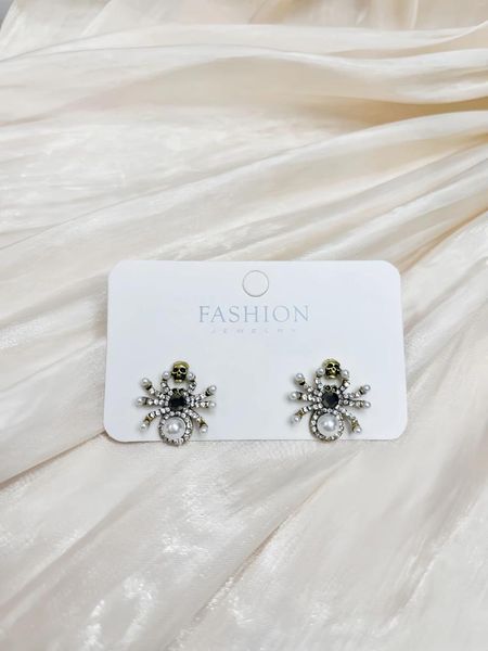 Boucles d'oreilles en forme d'araignée pour femmes, jolies et Cool, Imitation de perles, mode coréenne, aiguille en argent 925, bijoux de luxe de styliste, cadeau