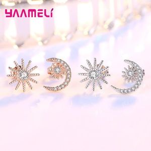 Boucles d'oreilles en cristal mignon pour femmes filles mariage lune étoile conception 2023 tendance bijoux de mode en gros