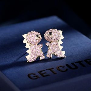 Boucles d'oreilles à tige dinosaure mignon pour femmes bijoux de mariage coréen Animal délicat cadeau d'anniversaire Kawaii son DropStud