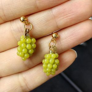 Boucles d'oreilles en résine pour femmes, pendentif en forme de raisin vert, accessoires pour femmes, vacances quotidiennes, bijoux d'été, cadeau