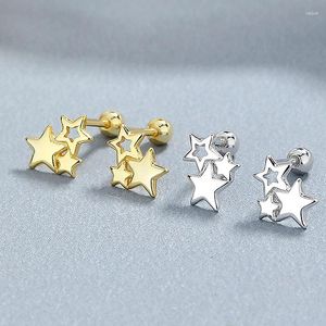 Oorknopjes Schattige mini-ster oorstekers Puur zilver Drie eenvoudige oorkraakbeenpiercing-sieraden voor dames