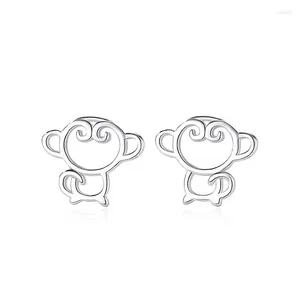 Boucles d'oreilles singe mignon en argent Sterling 925 véritable, bijoux de luxe de haute qualité, beaux petits pour adolescents