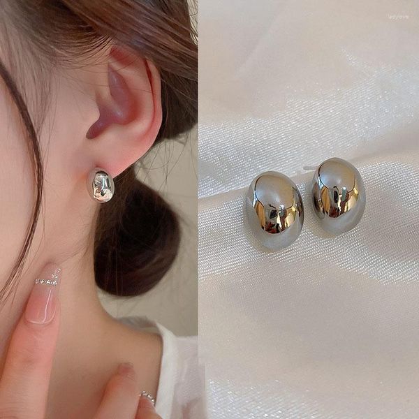 Boucles d'oreilles à tige mignon en forme de pois en alliage couleur argent pour les femmes 2023 bijoux de mode coréens Goth fête filles insolite Y2K accessoires
