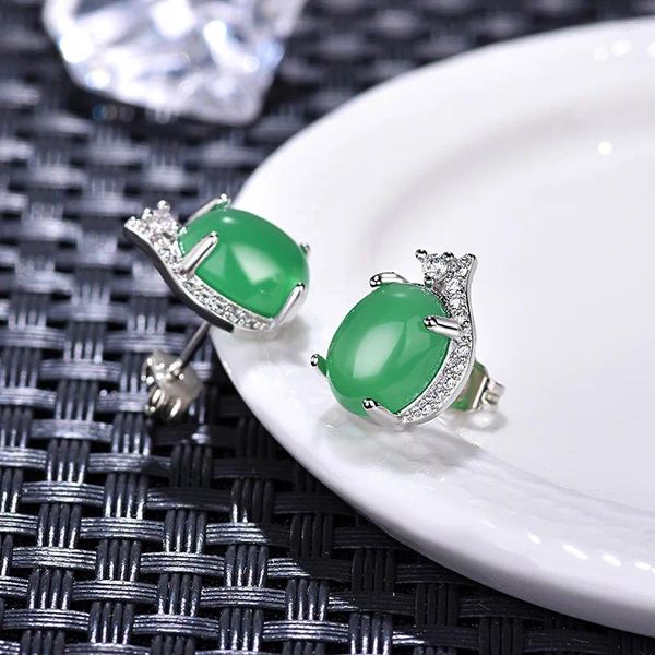 Boucles d'oreilles mignon écureuil kangourou forme gros ventre boucle d'oreille vert rouge pierre oreille bijoux pour femmes côté plaqué cubique zircone bijou