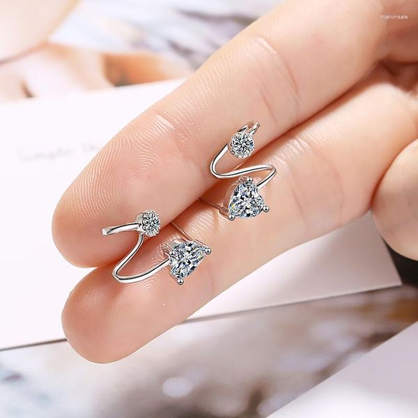 Boucles d'oreilles mignonnes minuscules 5A zircone manchette avec percé Style coréen mode fête de mariage bijoux cadeaux pour les femmes