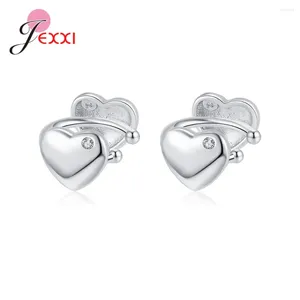 Pendientes de sementales Diseño de forma de corazón delicada Cúcica Cúbica Parring con incrustación 925 STERLING SILEELE ALECHA Joya de estilo para mujeres