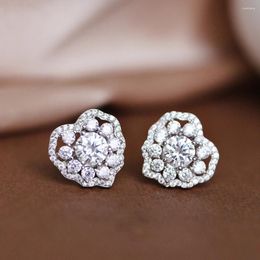 Stud Earrings Daisini 925 Sterling Silver D Color Moissanite Diamond Jewelry Luxury Love Heart Valentine Gift For Women