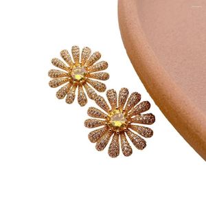 Stud Oorbellen Daisy Voor Vrouwen CZ Stenen Studs Piercing Zomer Sieraden