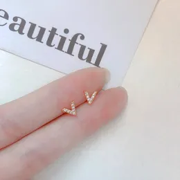 Boucles d'oreilles Stud Daiwujan Gold Color Crystal for Women Mignon Small Small Vereen Brincos Geometric Korean Brincos