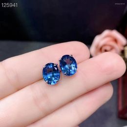 Boucles d'oreilles étalon topaze naturel noir pour mariage total 6ct 8 mm 10 mm VVS Grade Londres avec plaqué or