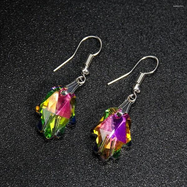 Pendientes de tuerca de cristal deslumbrante para mujer, pendiente colgante de mano de Fátima para mujer, joyería bohemia turca con personalidad para fiesta, regalos