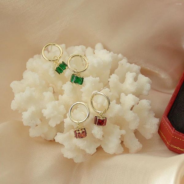 Boucles d'oreilles Design mode coréenne bijoux petit cristal carré pour femme fête de vacances quotidien exquis élégant boucle d'oreille