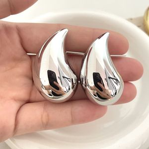Boucles d'oreilles Design pour femmes Vintage lisse or 18 carats exagéré larme grosse boucle d'oreille en cuivre Cool Waterdrop cerceaux bijoux pour filles
