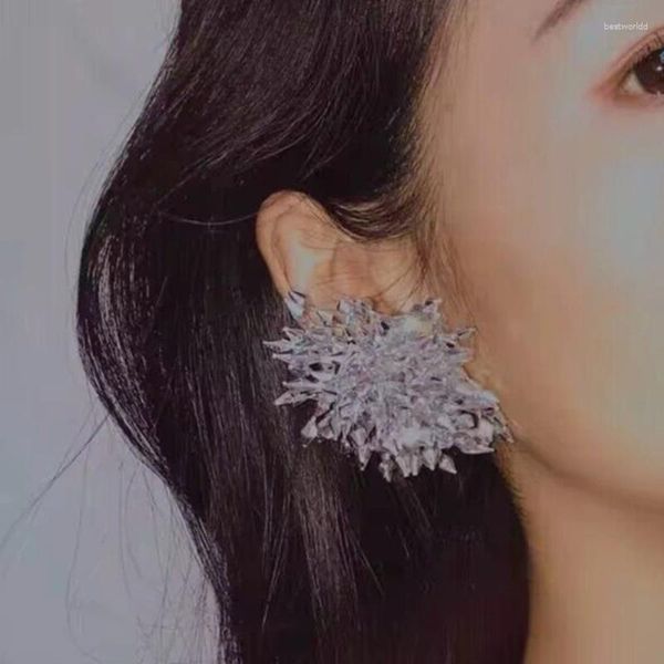 Boucles d'oreilles en résine pour femmes, Design fait à la main, fleur délicate, tendance coréenne, exagérée, grande fleur irrégulière, bijoux pour femmes