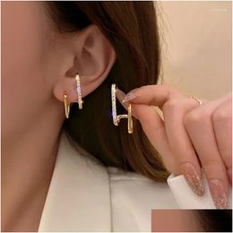 Boucles d'oreilles Design Irregar en forme de U couleur or pour femme coréenne cristal mode bijoux accessoires inhabituels filles livraison directe Otlg4