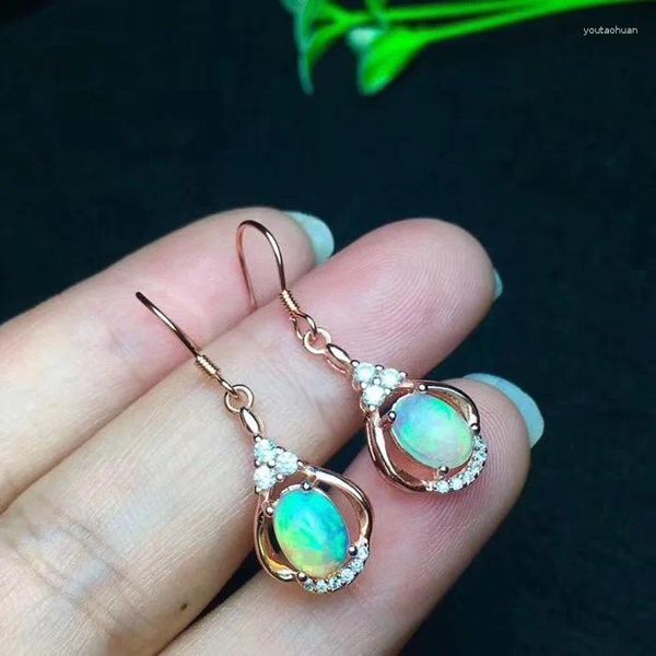 Boucles d'oreilles Design opale boucle d'oreille 925 en argent Sterling mode naturel réel