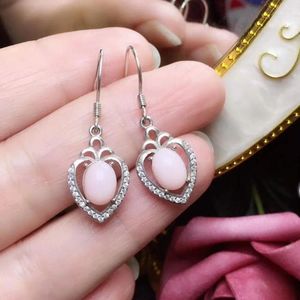 Boucles d'oreilles Design opale rose, boucles d'oreilles naturelles et réelles en argent Sterling 925, bijoux fins OpalEarring