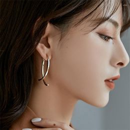 Pendientes de tuerca con diseño de sentido de moda Simple de acero inoxidable para mujer, estilo coreano de celebridad, joyería de fiesta Sexy para mujer