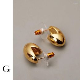 Stud -oorbellen Designer messing metalen bal voor vrouwen meisjes gouden kleur glanzende waterdruppel