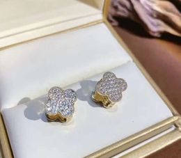Boucles d'oreilles de goujon designer Clover Pearl Perl Pérotage Gold Agate Ring d'oreille Mothers Fay Fête Bijoux Bijoux Valentin Cadeau Cadeau 283