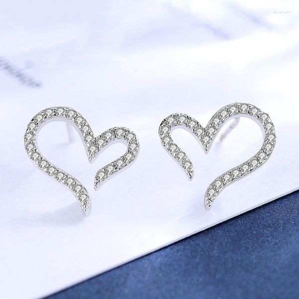 Boucles d'oreilles Designer Incrusté Cristal Coeur Délicat Mode Classique Glamour Doux Dames Fête Bijoux Accessoires