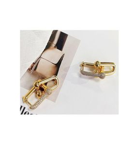 Stud-oorbellen Designer voor dames luxe sieraden orecchini u-vormige diamant een brief 3959097