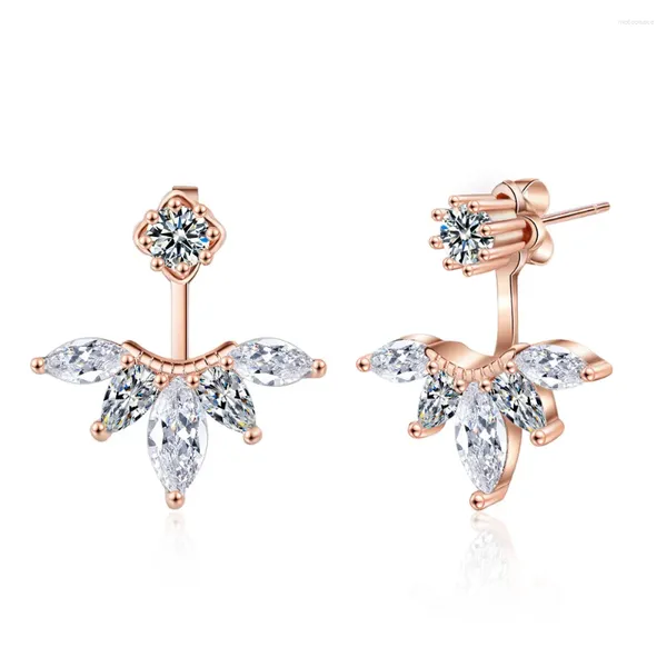 Boucles d'oreilles DIWENFU 14K or Rose cristal boucle d'oreille pour femmes 925 argent Sterling Aros Mujer Oreja Bizuteria pierre précieuse grenat