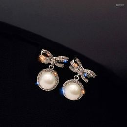 Boucles d'oreilles DIWENFU 925 argent Sterling perle d'eau douce boucle d'oreille pour femmes CN (origine) bijoux luxe Orecchini