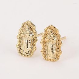 Stud Oorbellen Diyalo Goud Kleur Koper Onze Lieve Vrouw Van Guadalupe Maagd Maria Oorstekers Voor Vrouwen Katholieke Sieraden Geschenken
