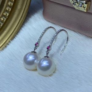Pendientes de tuerca DL perla joyería fina oro sólido de 18 quilates Origi Natural 8-9mm agua de mar océano perlas blancas para mujeres