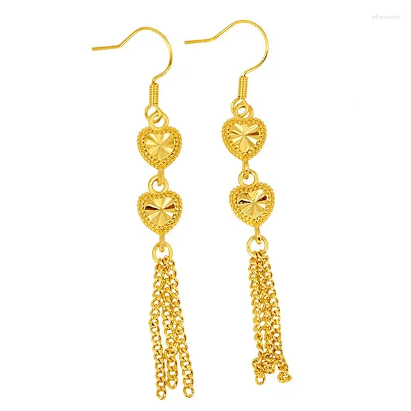 Boucles d'oreilles Double Love Fashion 24k Gold plaqué d'usine directe