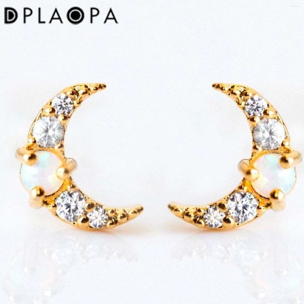 Pendientes de sementales DPLAOPA 925 Sterling Silver Opals Opals de arete de luna Piercing Women Jewelry 2024 Joyas finas