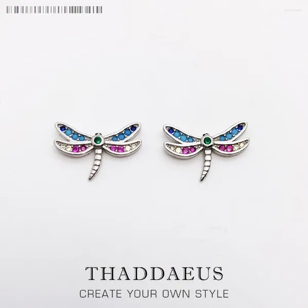 Pendientes de semental Dragonfly Ear Studs Europe Style Fine Jewerly para mujeres 2024 Bohemia Gift