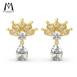 Boucles d'oreilles à goujons Cut Cut Moissanite 925 Sterling Silver Lab Créé Diamond For Women Wedding Anniversary Gift Fine Jewelry