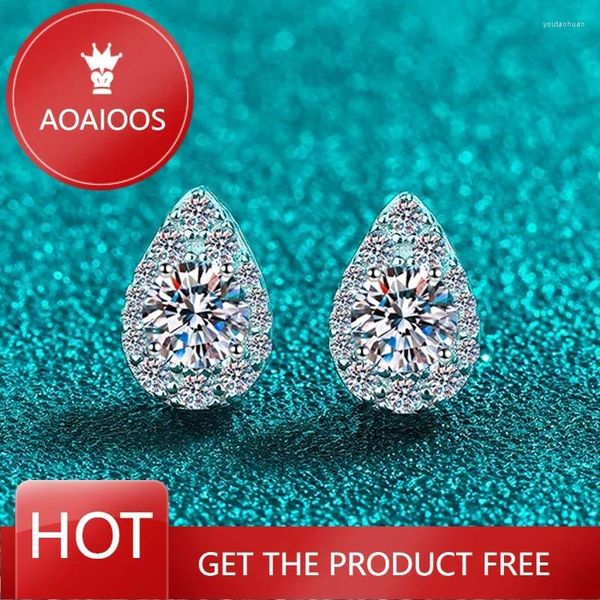 Pendientes de semental Drring 1Cttw Moissanite espumoso para mujeres Joyería de regalo de cumpleaños 925 STERLING Silver al por mayor