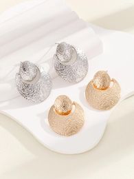 Stud -oorbellen Duftgold overdreven ronde bengelende hanger oorbel voor vrouwen drop juwelen feestaccessoires geschenken