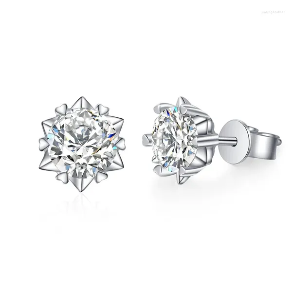 Boucles d'oreilles E053 Lefei mode à la mode Simple frais classique neige Moissanite étoile boucle d'oreille femmes réel S925 en argent Sterling bijoux de fête