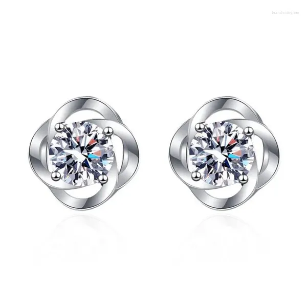 Boucles d'oreilles E079 Lefei mode couleur D diamant-ensemble classique Moissanite trèfle boucle d'oreille charmes femmes S925 en argent Sterling bijoux de fête