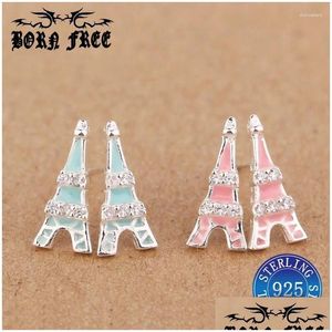 Stud Oorbellen Earing Vrouwen Emaille Oorstekers 925 Sterling Sier Eiffeltoren Sieraden Brincos Da Moda Pendientes De Plata Oorbellen Drop D Dhcnt