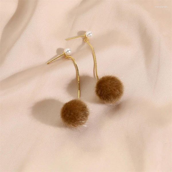 Boucles d'oreilles à clous pour femmes, bijoux à la mode, pompon en perles de cristal, personnalisé, Aretes de styliste, cadeau de noël, 2023
