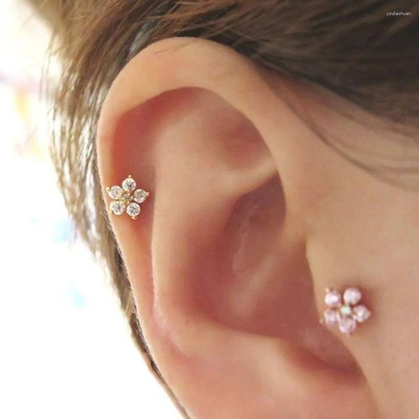 Boucles d'oreilles à tige en acier inoxydable, bijoux de perçage de Cartilage, de Zircon, de Tragus